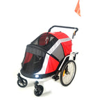 Pet Bicycle Trailer, 2-in-1 Dog Stroller, Portable Foldable Cart for Outdoor Travel, Detachable Design