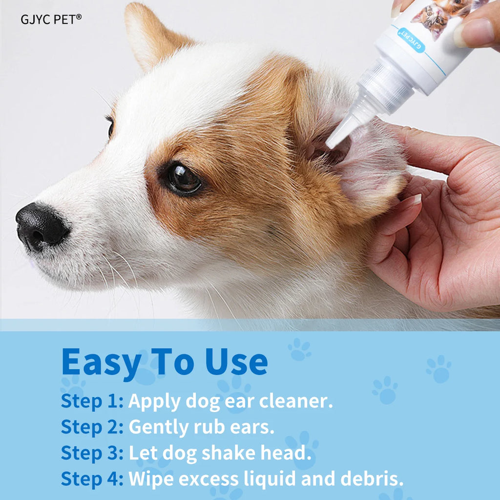Natural Pet Ear Cleaner for Dogs Cats | Gentle Non-Irritating Ear Cleaning Solution for Wax Dirt Removal Odor Control Daily Care