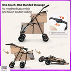 Foldable Pet Stroller for Cats Small Dogs Lightweight Portable Design with Safety Belt Outdoor Travel Pet Carrier Pet Walking