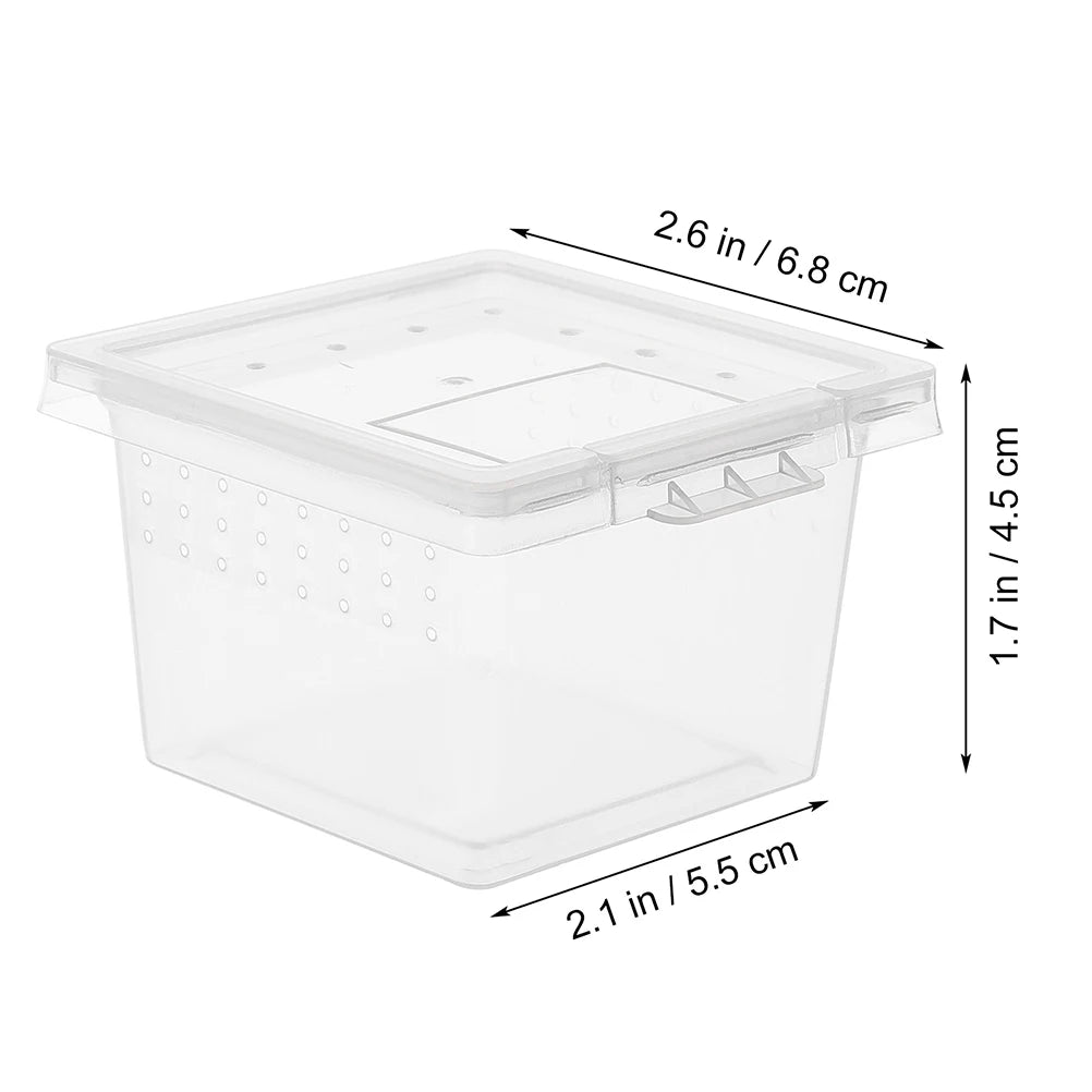 20 Pcs Reptile Enclosure Tank Clear Box Small Cage Plastic Container Feeding Snake Lizard Terrarium Insect Breeder Pet