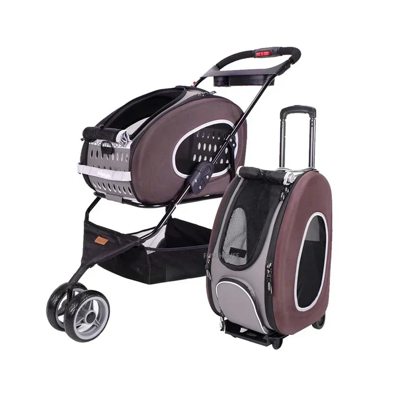 Pet Carrier Trolley Foldable Lightweight Large Capacity Portable Cat Dog Outdoor Shopping Travel Carrier