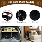 Foldable 4-Wheel Pet Stroller for Small Dogs & Cats, Breathable Mesh, Cup Holder & Storage Basket, Black