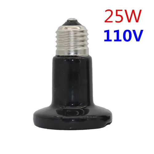 1 Pcs Reptile Pet No Light Far Infrared Ceramic Heating Lamp E27 Small Mini Heat Lamp 25W 50W 75W 100W