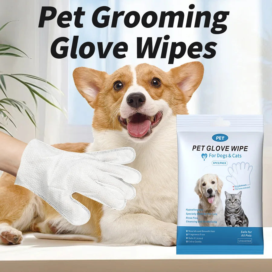 Premium Dog Cat Bath Free Cleaning Gloves Deodorizing Disposable Wet Wipes No Water Dry Cleaning Pet Grooming Decontamination Ca