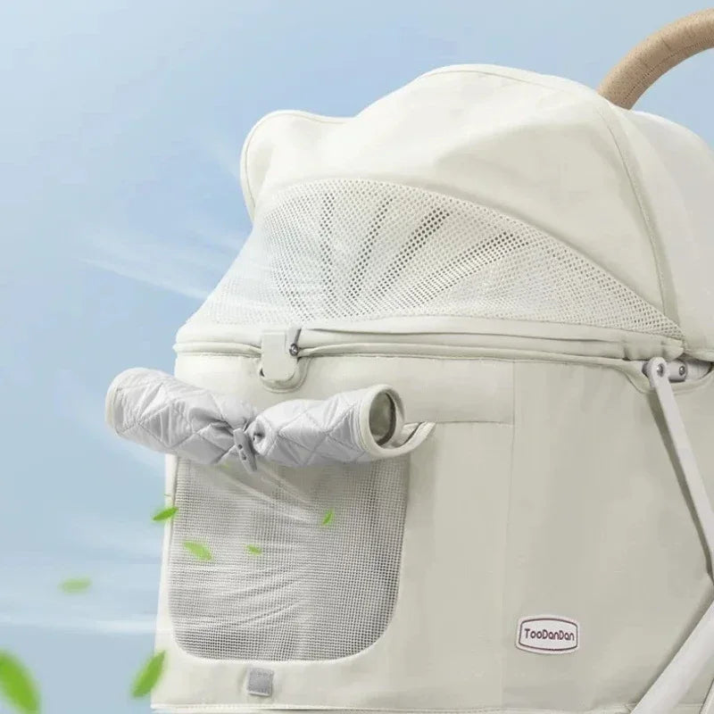 Outdoor Pet Stroller Travel Breathable Lightweight Puppy Stroller Convenient One-touch Folding for Cat Small Dog Aeroplane-ready