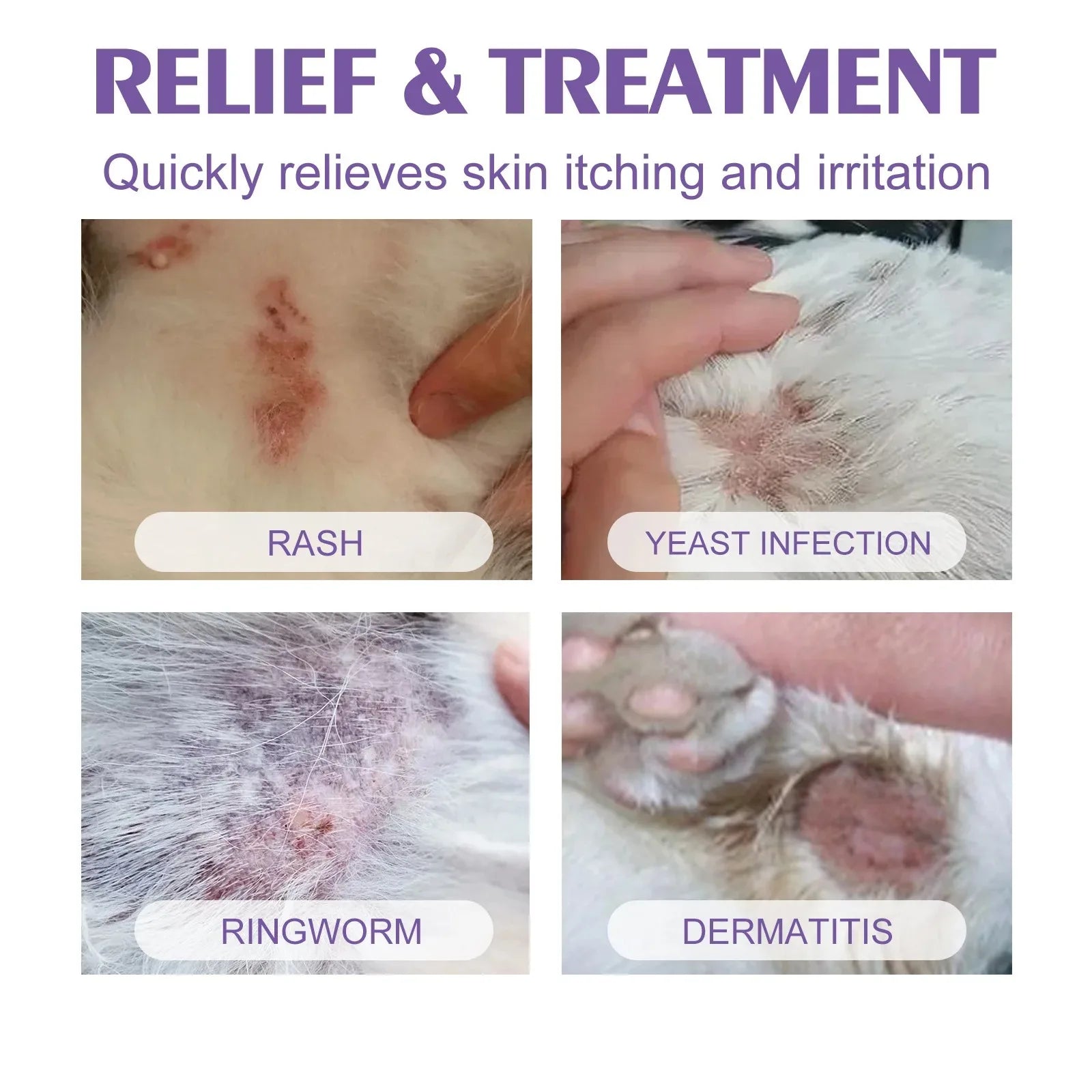 Cat Dog Hair Dry Cleaning Spray Skin Care Spray Pet Flea Mite Skin Treatment Pet Wound Repair Cat Regrowth Hair Repair Serum