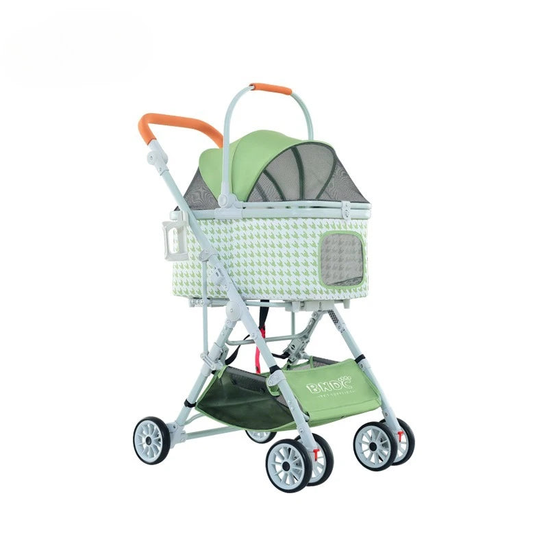 Luxury Pet Stroller Suitable for Travel Washable Pet Stroller Cat and Dog Stroller Lightweight and Foldable Pet Cart MAXFOR 25KG