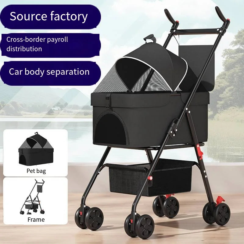 2026 Latest Pet Cart Cat Bag Dog Bed Cart Small, Lightweight, Foldable Outdoor Cart Detachable for Outdoor Use