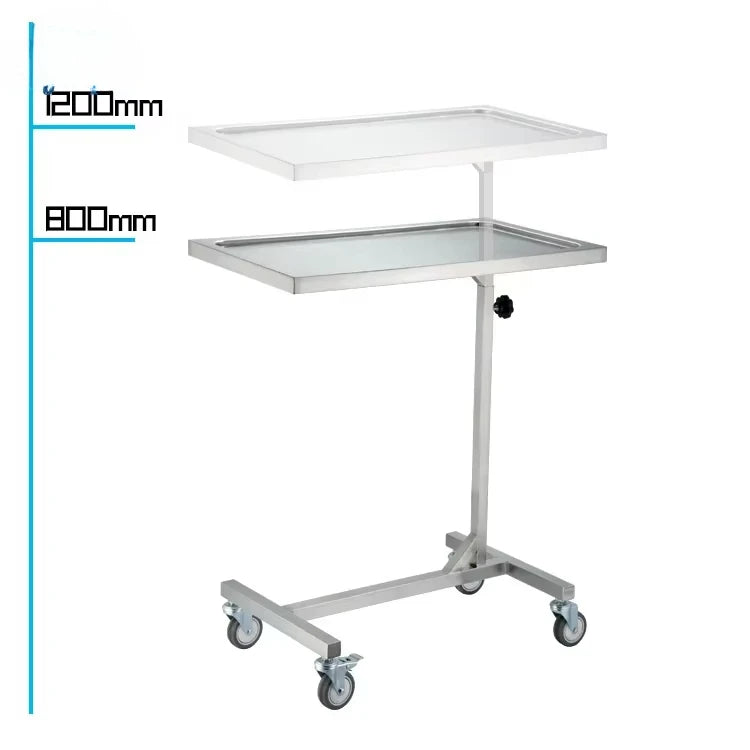High-Quality Pet Clinic Carrier Stainless Steel Medical Trolley Vet Hospital Operation Trolley Cart Stainless Steel Vet
