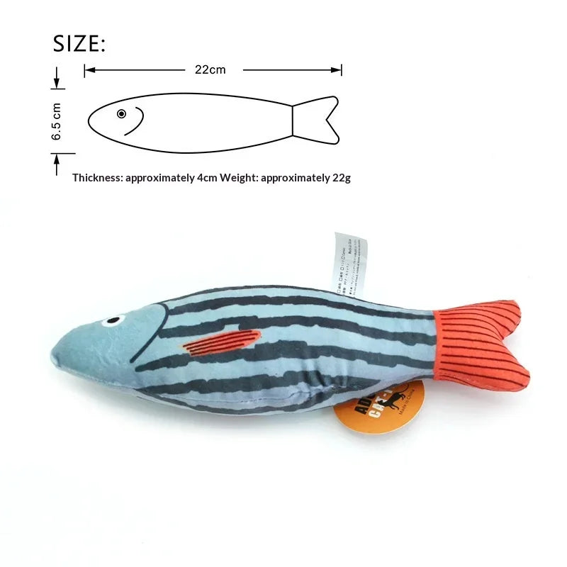 Realistic Catnip & Silvervine Plush Fish Kicker Toy — Interactive Wand & Chew-Resistant Cat Toy