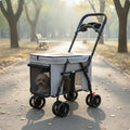 Dog Stroller Collapsible Feline Stroller Lightweight Pet Stroller Easy Accessible Creature Gear Rear Brakes for Walks, Outdoor