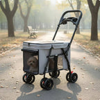 Dog Stroller Collapsible Feline Stroller Lightweight Pet Stroller Easy Accessible Creature Gear Rear Brakes for Walks, Outdoor