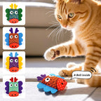 4-Piece Faux Feather Cat Toy Set with Bells — Interactive Boredom Relief Kit for Cats