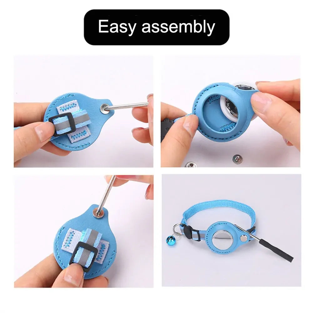 Reflective Cat Collar with AirTag Holder