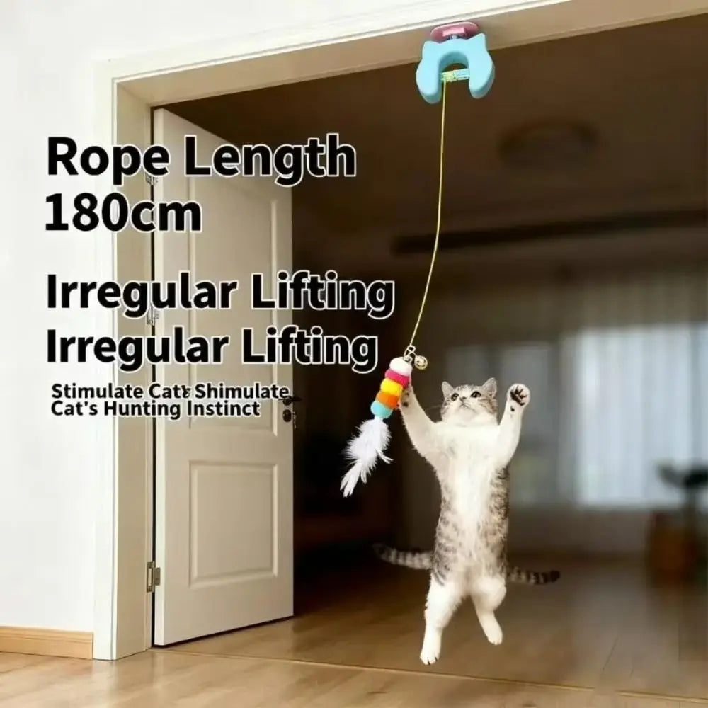 Electric Door-Hanging Auto-Lifting Cat Yoyo Ball — Rechargeable Elastic Rope Interactive Teaser