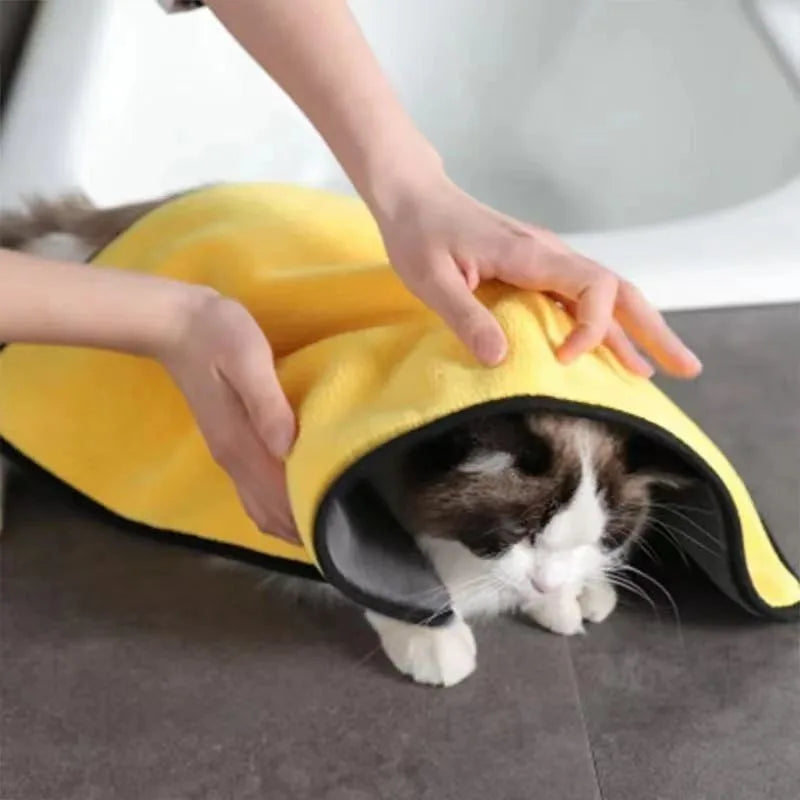 Pet Dog Cat Super Absorbent Microfiber Bath Towel - Quick-Drying High-Quality Grooming Towel, for Small/Large Dogs Cats Bathing