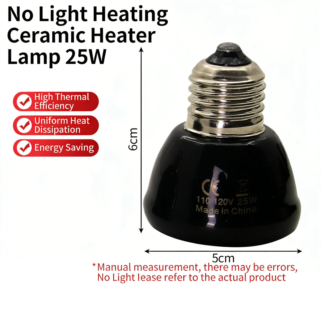 220V Ceramic Heated Incubation Lamp, Infrared Lamp, Infrared Light Bulb, Reptile Constant Temperature Lamp for Lizard Snake 1PC