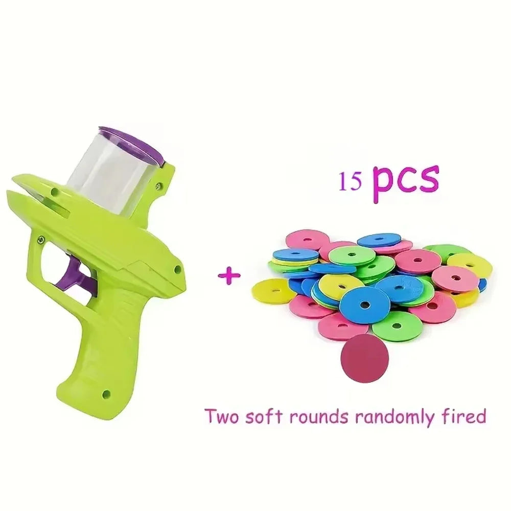 Pet Toy Gun Launcher with Flying Disc Set — Interactive Indoor & Outdoor Chase Toy for Cats & Dogs