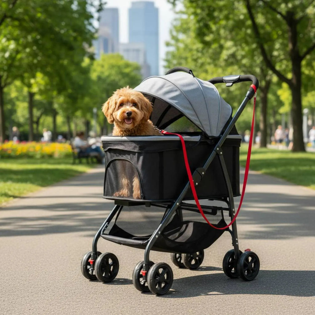 Foldable Pet Pet Transport Full Rotation Wheels Detachable Pet Carrier Pet Transport Lightweight Dog Cat Animal Carriage Storage