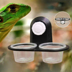 Gecko Food Dish Gecko Feeding Cups Dispenser with 4 Cups Ledge Accessories Tray Efficient feeding Lizard Chameleons Hermit Crab