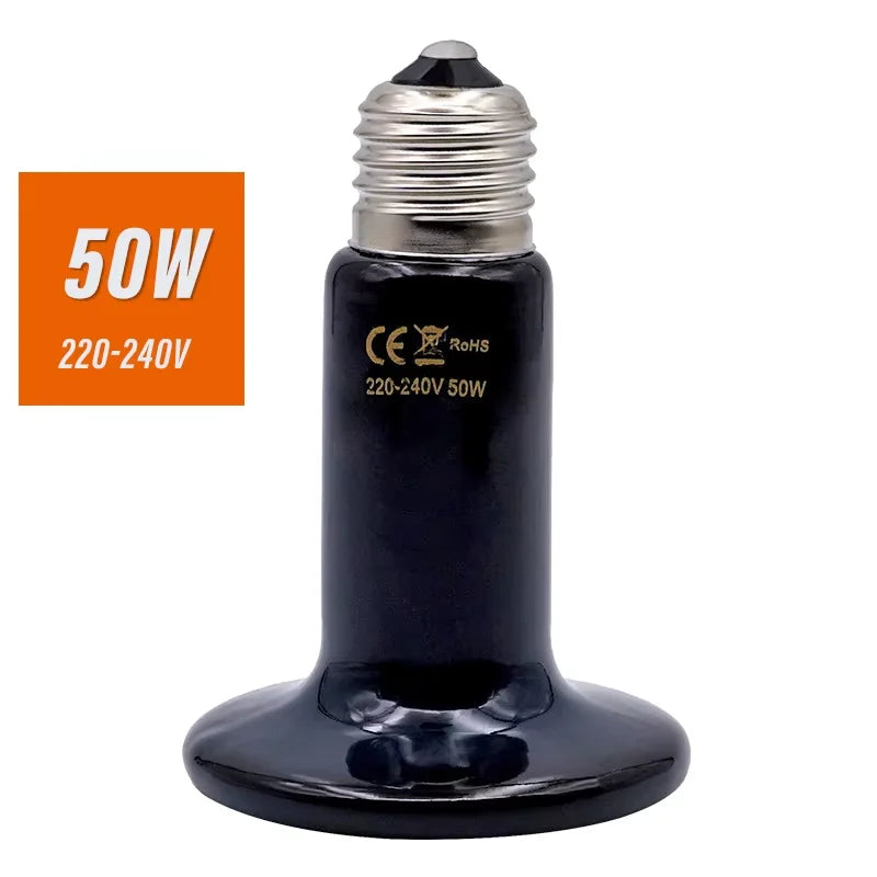 220V Pet Ceramic Heating Lamp Bulb Bird Heat Lamp Protective Cover Against Scalding No Light Emitting Heater for Reptile Poultry
