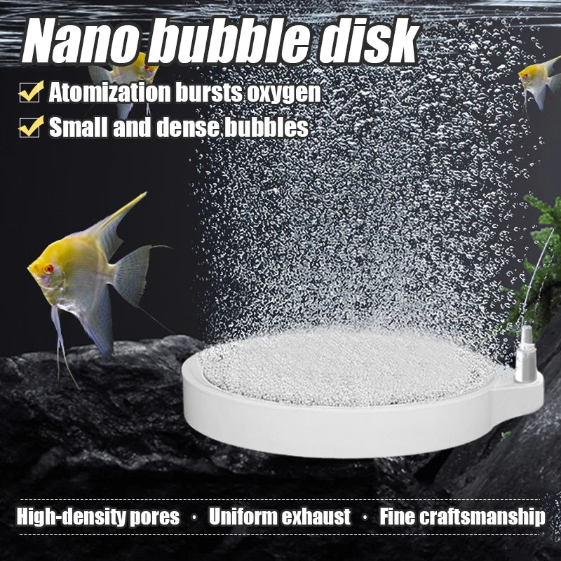 Disc Bubble Air Stone Diffuser (1pc, Aquarium Oxygen Aerator, Fine Bubble Disk)