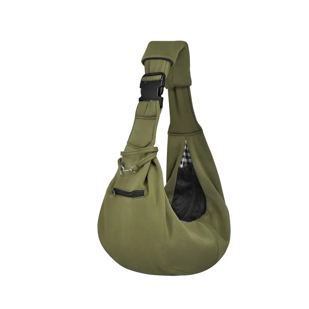 Double-Sided Pet Crossbody Carrier Bag (Large Capacity, Safety Harness)