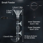 Acrylic Telescopic Aquarium Fish Feeder Tube (Transparent, Adjustable Length, Feeding Ring)