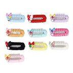 Bow Pattern Pet Hair Clips 10-Pack (Floral, Mini, for Small Dogs)