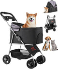 Pet Travel with Mesh Material, Unspecified Color, Foldable, Detachable Carrier & Brake, 35 lbs Capacity