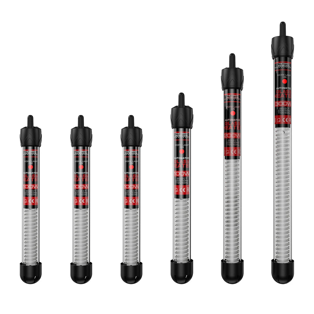 Adjustable Submersible Aquarium Heater Rod (25–300W, 110–220V, Thermostat Control)