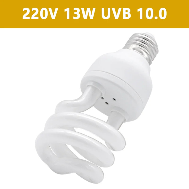 UVB 5.0 10.0 Reptile Heating Lamp 13W /26W UV Energy Saving Bulb Terrarium Basking Reptile Light Turtle Lizard Snake Lamps