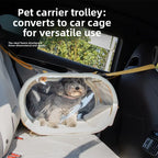 Pet Travel Folding Transparent Carry-on Suitcase Trolley - Foldable / for Vehicle / Handheld - Suitable for Cats and Dogs