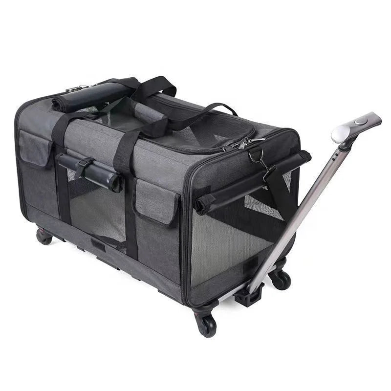 Oxford Pet Carrier Comfortable Safe Square Large Space Fashionable Stroller Travel Cage for Dogs and Cats
