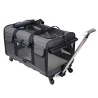 Oxford Pet Carrier Comfortable Safe Square Large Space Fashionable Stroller Travel Cage for Dogs and Cats