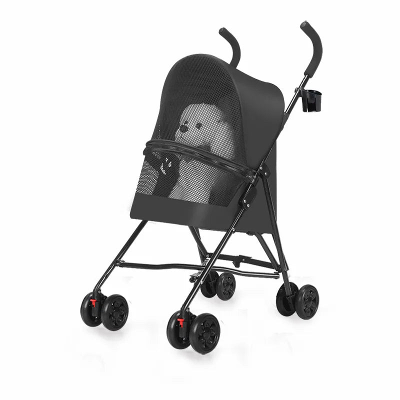 Ultra-Lightweight Pet Stroller for Small Dogs Cats - Compact Foldable Design for Travel, Shopping & Daily Outings