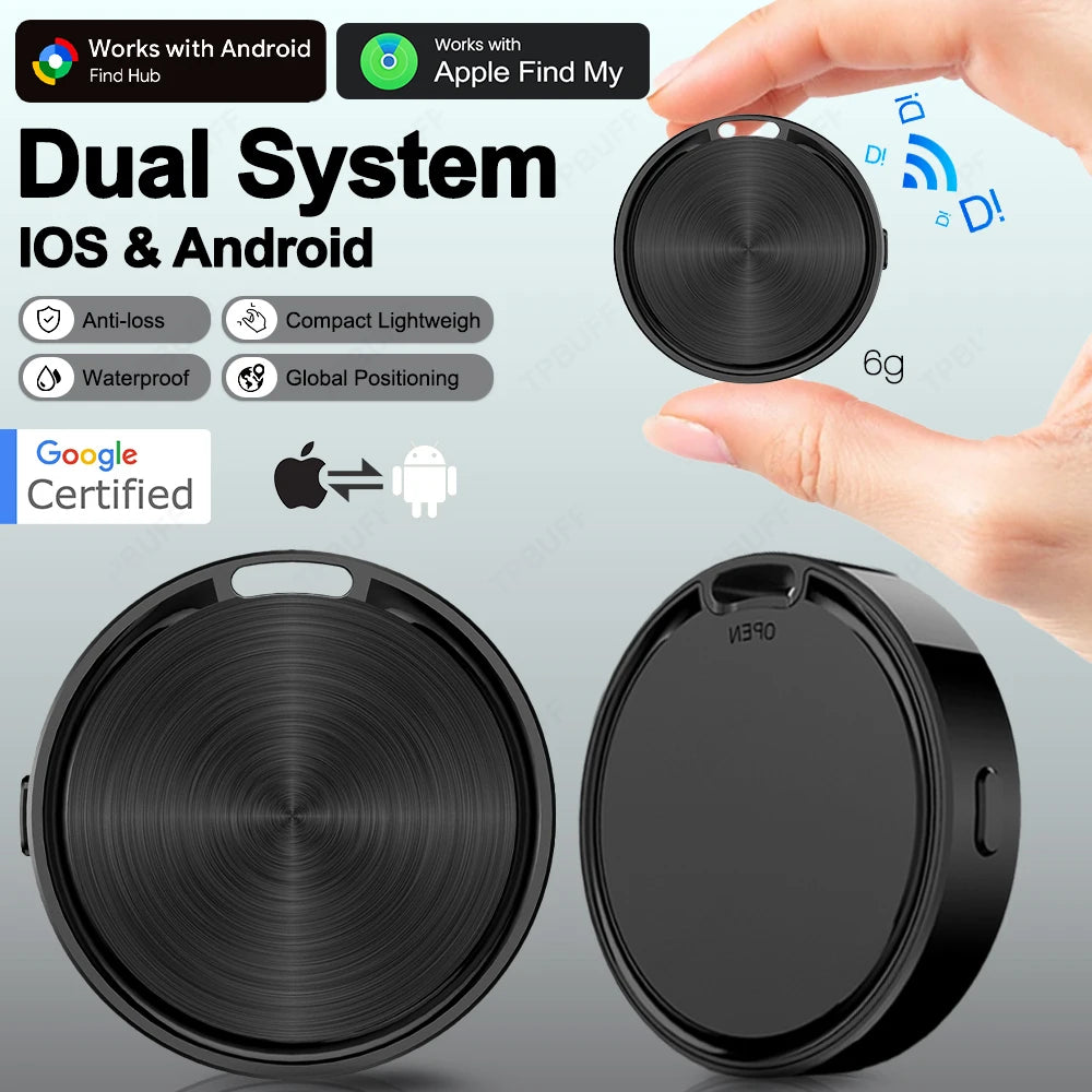 Dual System iOS & Android GPS Smart Tag - Vehicle, Pet & Child Anti-Loss Locator with Google Find Hub