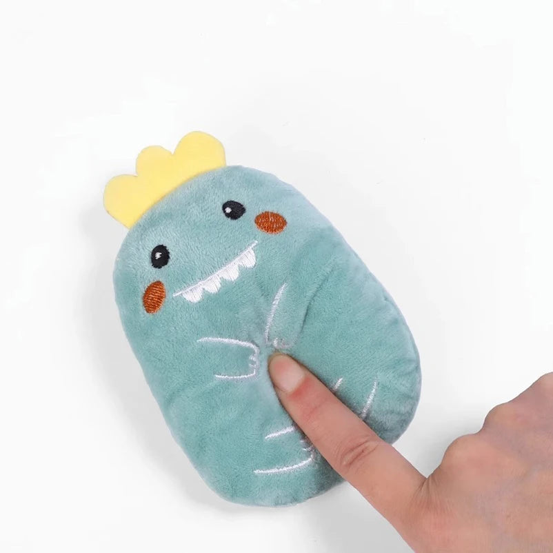Cartoon Animal Plush Cat Chew Toy — Bite-Resistant Self-Play Tooth Grinding Relief