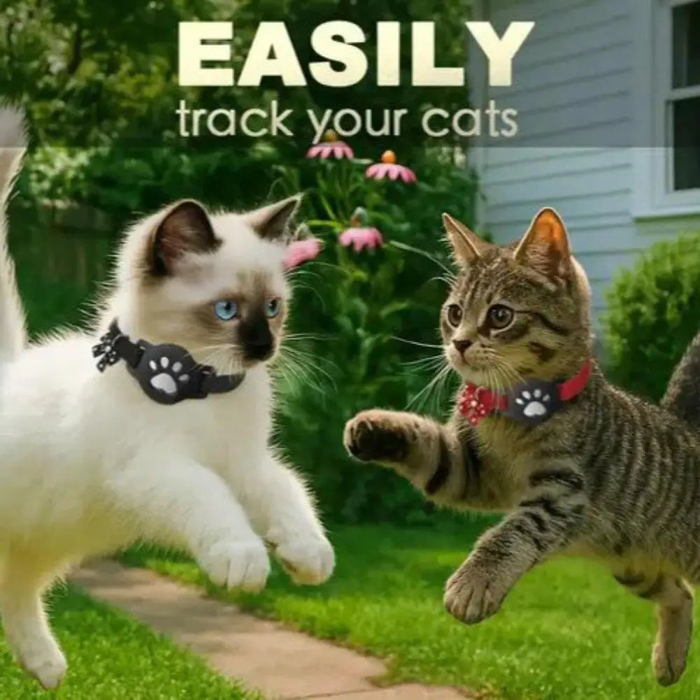 Reflective Pet Collar GPS Tracker Necklace with AirTag Holder - Waterproof Anti-Loss Locator for Dogs & Cats (iOS & Android)
