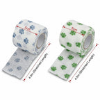 Elastic Fiber Pet Self-adhesive Bandage Non-woven Fabric Breathable Dog Paw Wrap Printed Paw Pattern Stretchable