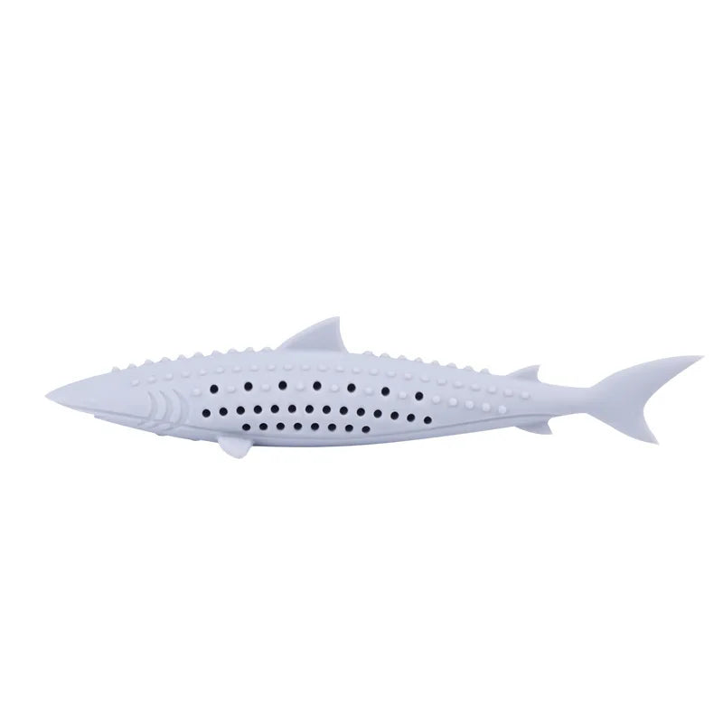 Silicone Shark Catnip Cat Toy Stick — Mint-Infused Fish Bite Fun Cat Snack & Play Toy