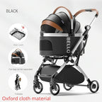 Detachable Aluminum Tube Pet Stroller Foldable Travel Trolley Portable Outdoor Walking Carrier For Cats Puppies Dogs