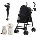 【New style】Pet Stroller For Small Dogs And CatsCYUmail 4 Wheels Foldable Dog Stroller Puppy Carrier For Small Dogs 0-15 Lbs W/C