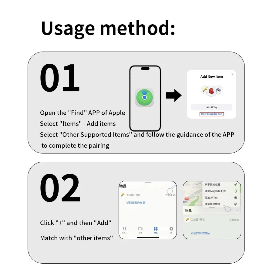Smart Bluetooth Mini GPS Tracker for Apple Find My - AirTag-Style Child, Pet, Bike & Bag Anti-Loss Locator