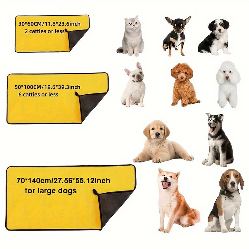 Quick Drying Dog Towels Pet Absorbent Towel Microfiber Cat Dog Bathing Towel Dog Bathrobes Wiping Cloth Pet Cleaning Supplies