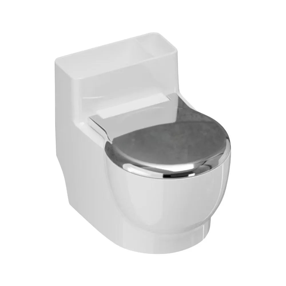 Toilet-Shaped Stainless Steel Pet Water Bowl (Anti-Spill, Non-Slip)