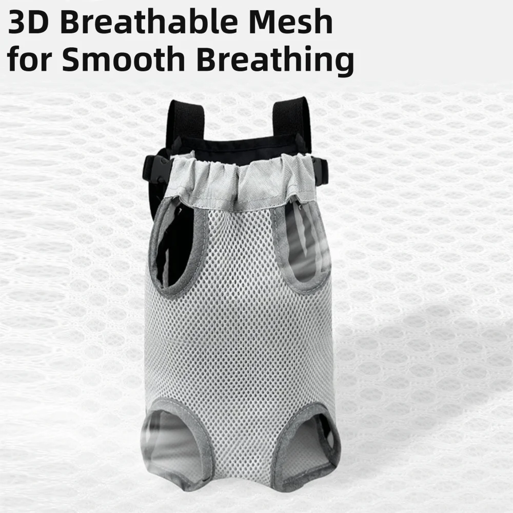 Breathable Mesh Pet Front Bag Double Shoulder Adjustable Strap Pet Carrier Backpack Portable Hands-free Dog Carrying Bag