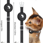AirTag Cat & Dog Collar Silicone Sleeve — Reflective 3-Wire Tracker Holder with Bell