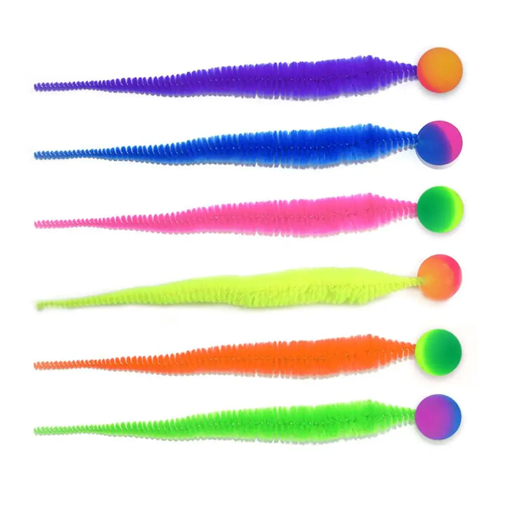 Fluffy Tail Bouncy Ball Cat Teaser Toy — Elastic Simulation Prey Bite Tool