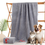 1/2/4pcs Quick Drying Dog and Cat Towels Soft Fiber Towels Bath Towel Pet Bathrobe Covenient  Cleaning Towel Pet Supplies